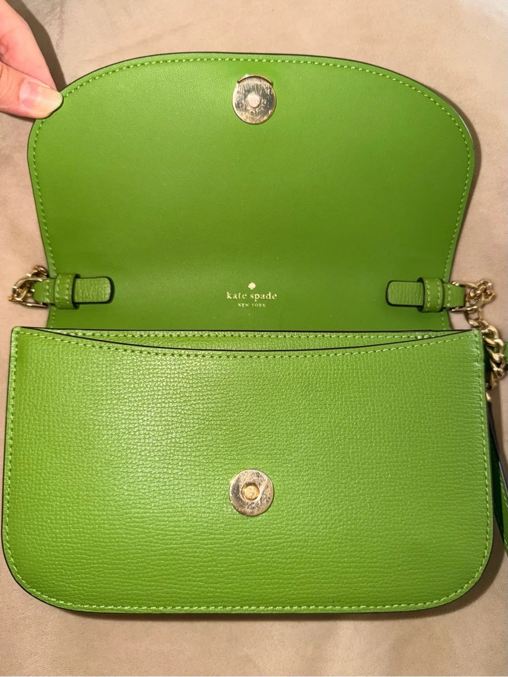 kate spade Green Pebbled Leather Shoulder Bag